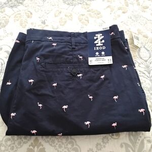 Izod Blue and Pink Flamingo Harborside Shorts.  NWT